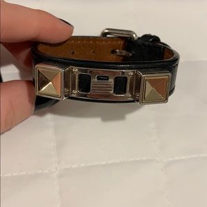 PS11 leather and silver-tone bracelet